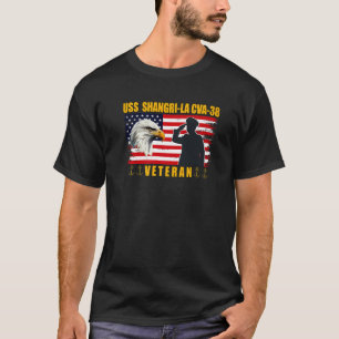 USS Shangri La CVA 38 Flugzeugträger Veterans Fa T-Shirt