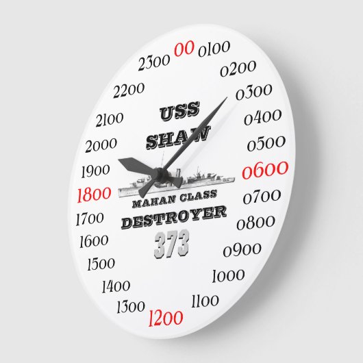 USS Shaw (DD-373) Große Wanduhr (Winkel)