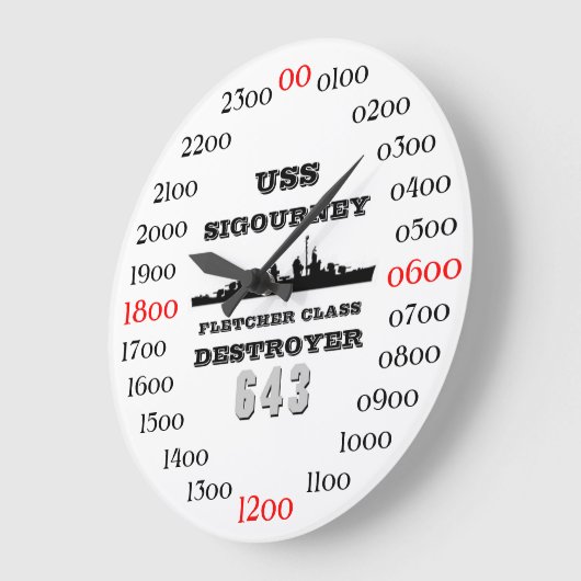 USS Sigourney (643) Große Wanduhr (Winkel)