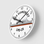 USS SOMERSET , LPD-25, SAN ANTONIO CLASS RUNDE WANDUHR (Winkel)