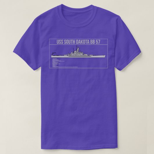 USS South Dakota BB 57 T-Shirt (Design vorne)