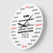 USS Southerland (DD / DDR 743) Große Wanduhr (Winkel)