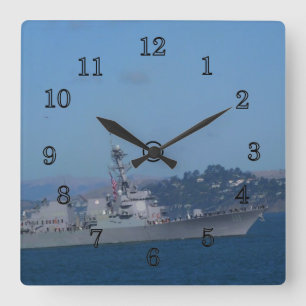 USS Spruance Quadratische Wanduhr