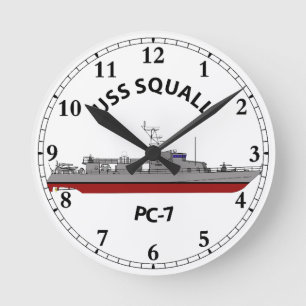 USS Squall PC-7 Patrouillen-Küstenschiff Runde Wanduhr