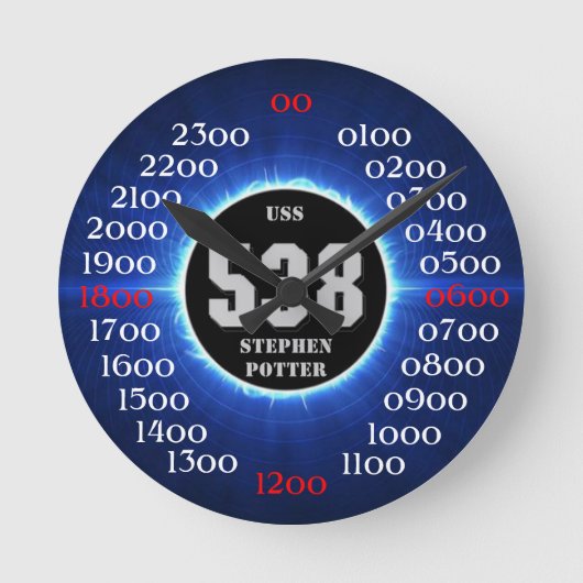 USS Stephen Potter (DD-538) Runde Wanduhr (Vorderseite)