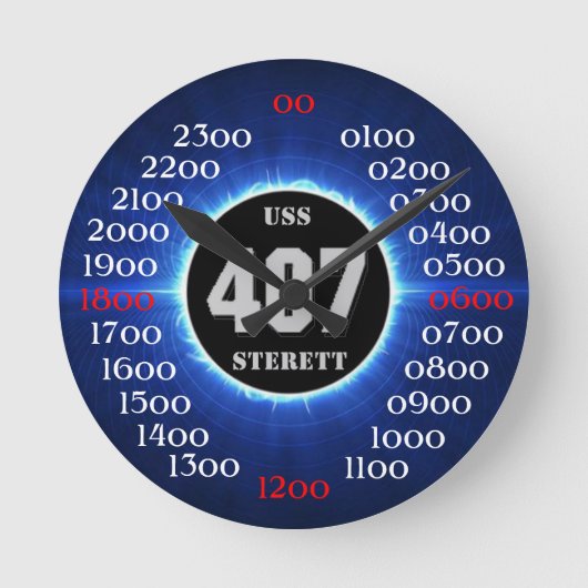 USS Sterett (DD-407) Runde Wanduhr (Vorderseite)