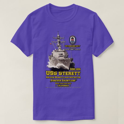 USS Sterett DDG104 Destroyer Veterans T-Shirt (Design vorne)