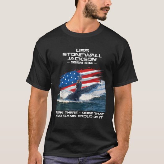 USS Stonewall Jackson SSBN 634 American Flag Subma T-Shirt (Vorderseite)