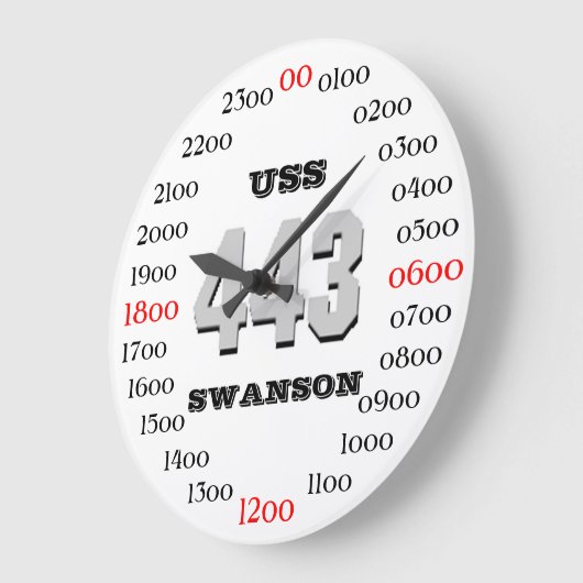 USS Swanson (DD-443) Große Wanduhr (Winkel)