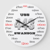 USS Swanson (DD-443) Große Wanduhr (Vorderseite)