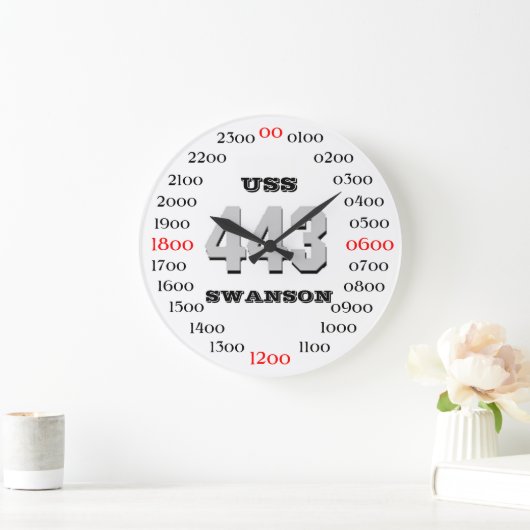 USS Swanson (DD-443) Große Wanduhr (Zuhause)