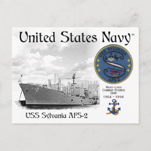 USS SYLVANIA ATS-2 - KAMPFSTOURSCHIFF POSTKARTE