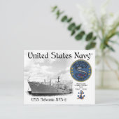 USS SYLVANIA ATS-2 - KAMPFSTOURSCHIFF POSTKARTE (Stehend Vorderseite)
