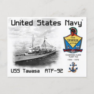 USS TAWASA ATF-92 FLEET TUG POSTKARTE