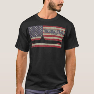 USS Tench SS417 WW2 U-Boot USA Amerikanische Flagg T-Shirt