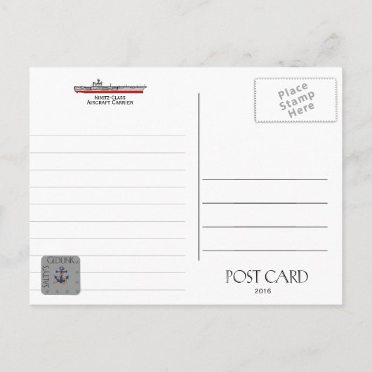 USS THEODORE ROOSEVELT CVN-71 - Postkarte (Rückseite)
