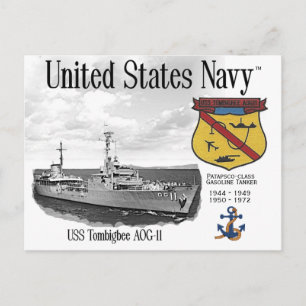 USS TOMBIGBEE AOG-11 GASOLINE TANKER - POSTCARD POSTKARTE