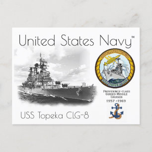 USS TOPEKA CLG-8 CRUISER POSTCARD POSTKARTE