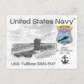 USS TULLIBEE SSN-597 SUBMARINE - POSTCARD POSTKARTE (Vorderseite)