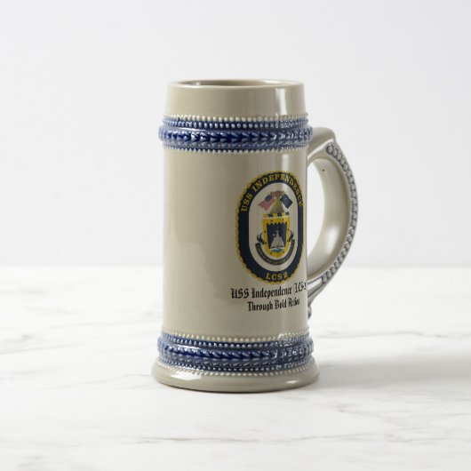 USS-Unabhängigkeit (LCS 2) Stein Bierglas (VorderseiteRechts)