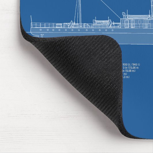 USS Vesuvius - Schiffs-Blueprint-Pläne ABD Mousepad (Ecke)