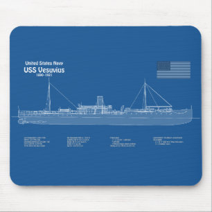 USS Vesuvius - Schiffs-Blueprint-Pläne ABD Mousepad