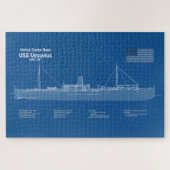 USS Vesuvius - Schiffs-Blueprint-Pläne ABD Puzzle (Horizontal)