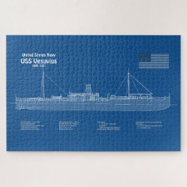 USS Vesuvius - Schiffs-Blueprint-Pläne ABD Puzzle