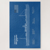 USS Vesuvius - Schiffs-Blueprint-Pläne ABD Puzzle (Vertikal)