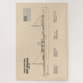 USS Vesuvius - Schiffs-Blueprint-Pläne SD Puzzle (Vertikal)
