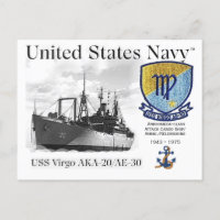 USS VIRGO AKA-20/AE-30 - POSTCARD