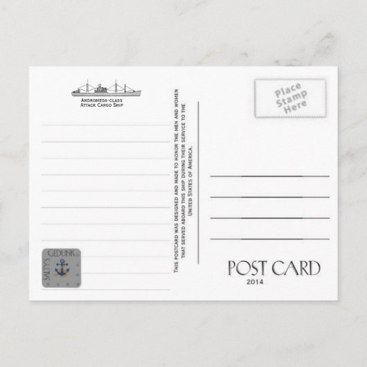 USS VIRGO AKA-20/AE-30 - POSTCARD POSTKARTE (Rückseite)