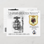 USS VON STEUBEN SSN-632 SUBMARINE - POSTCARD POSTKARTE (Vorne/Hinten)