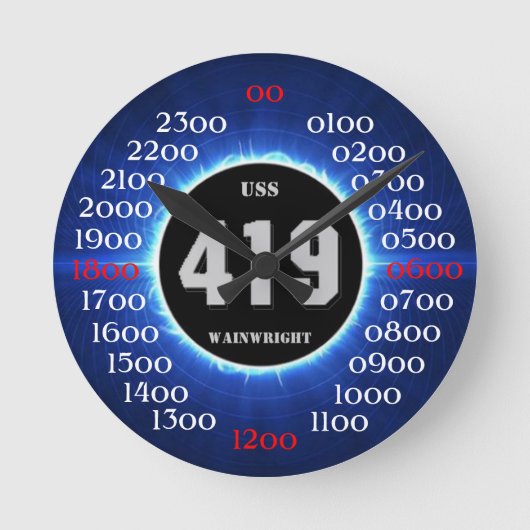 USS Wainwright (DD-419) Runde Wanduhr (Vorderseite)