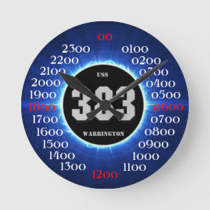 USS Warrington (DD-383) Runde Wanduhr