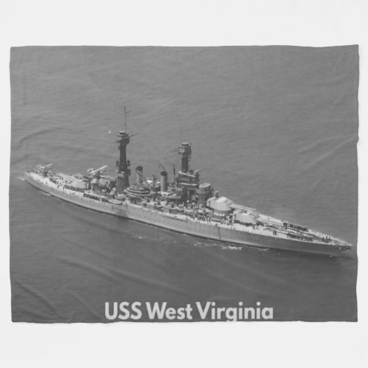 USS WEST VIRGINIA FLEECEDECKE (Vorderseite (Horizontal))