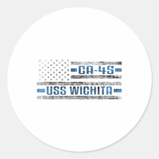 Uss Wichita World War Cruiser Ca-45 US Army Runder Aufkleber