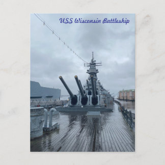 USS Wisconsin Battlesship Postkarte