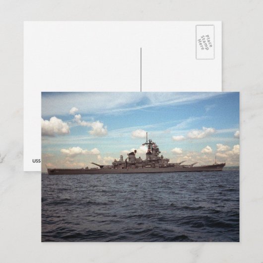 USS Wisconsin (BB-64) Postkarte (Vorne/Hinten)