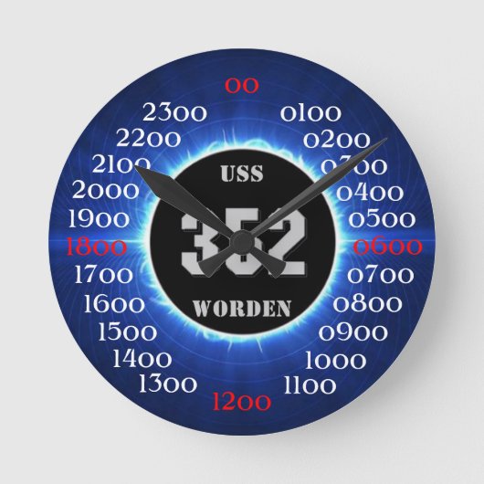 USS Worden (DD-352) Runde Wanduhr (Vorderseite)