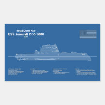 USS Zumwalt - Schiffs-Blueprint Pläne ABD