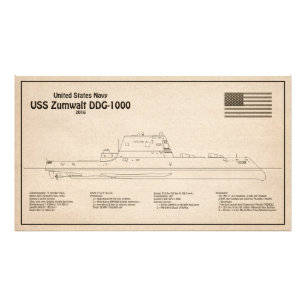USS Zumwalt - Schiffs-Blueprint Pläne SD Fotodruck
