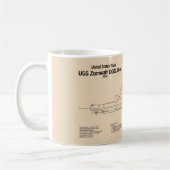 USS Zumwalt - Schiffs-Blueprint Pläne SD Kaffeetasse (Links)