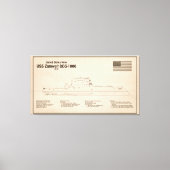 USS Zumwalt - Schiffs-Blueprint Pläne SD Leinwanddruck (Vorderseite)