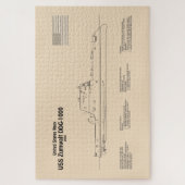 USS Zumwalt - Schiffs-Blueprint Pläne SD Puzzle (Vertikal)