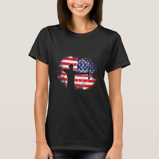 USsa Archery Us Flag Archer Compound Bow 2 T-Shirt (Vorderseite)