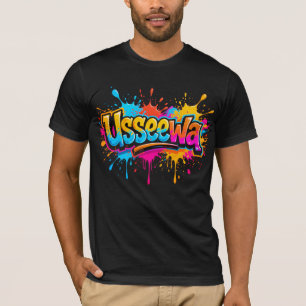 Usseewa – Chaotisches Neon-Attitüden-Konzept T-Shirt