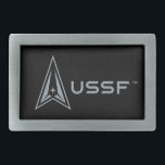 USSF | United Staaten Space Force Rechteckige Gürtelschnalle<br><div class="desc">Die United Staaten Space Force ist die Abteilung für Raumfahrt der US Air Force. Shop offiziell lizenzierte US Space Force Logo Produkte auf Zazzle! Personalisieren Sie das durch Hinzufügen Ihres Namens oder benutzerdefinierten Text!</div>