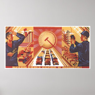 USSR CCCP Cold War Soviet Union Propaganda Posters Poster