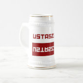 Ustaszewski Weiß Stein Bierglas (Vorderseite Links)